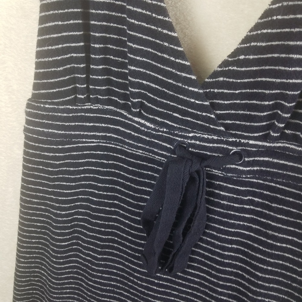 St Johns‎ Bay Swim Womens M Navy Blue White Striped Terry Halter Dress Coverup - Picture 3 of 6